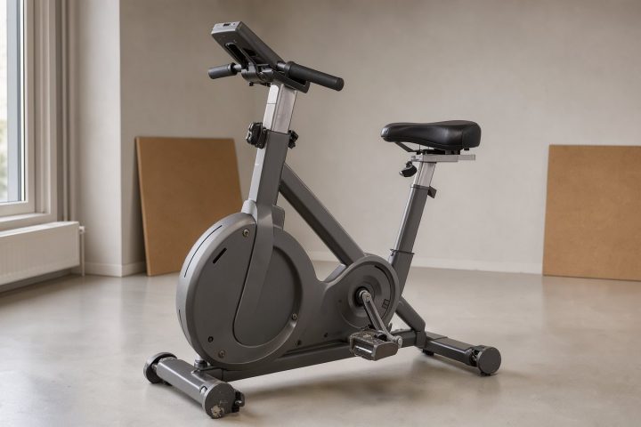 Symbolbild eines Indoor-Fitnessbikes in einem hellen Trainingsraum